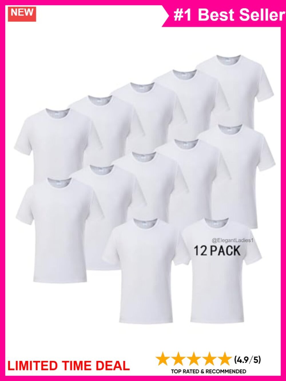12 Pack Sublimation Blank T-Shirts Polyester Crew Neck Short Sleeve DIY Tees